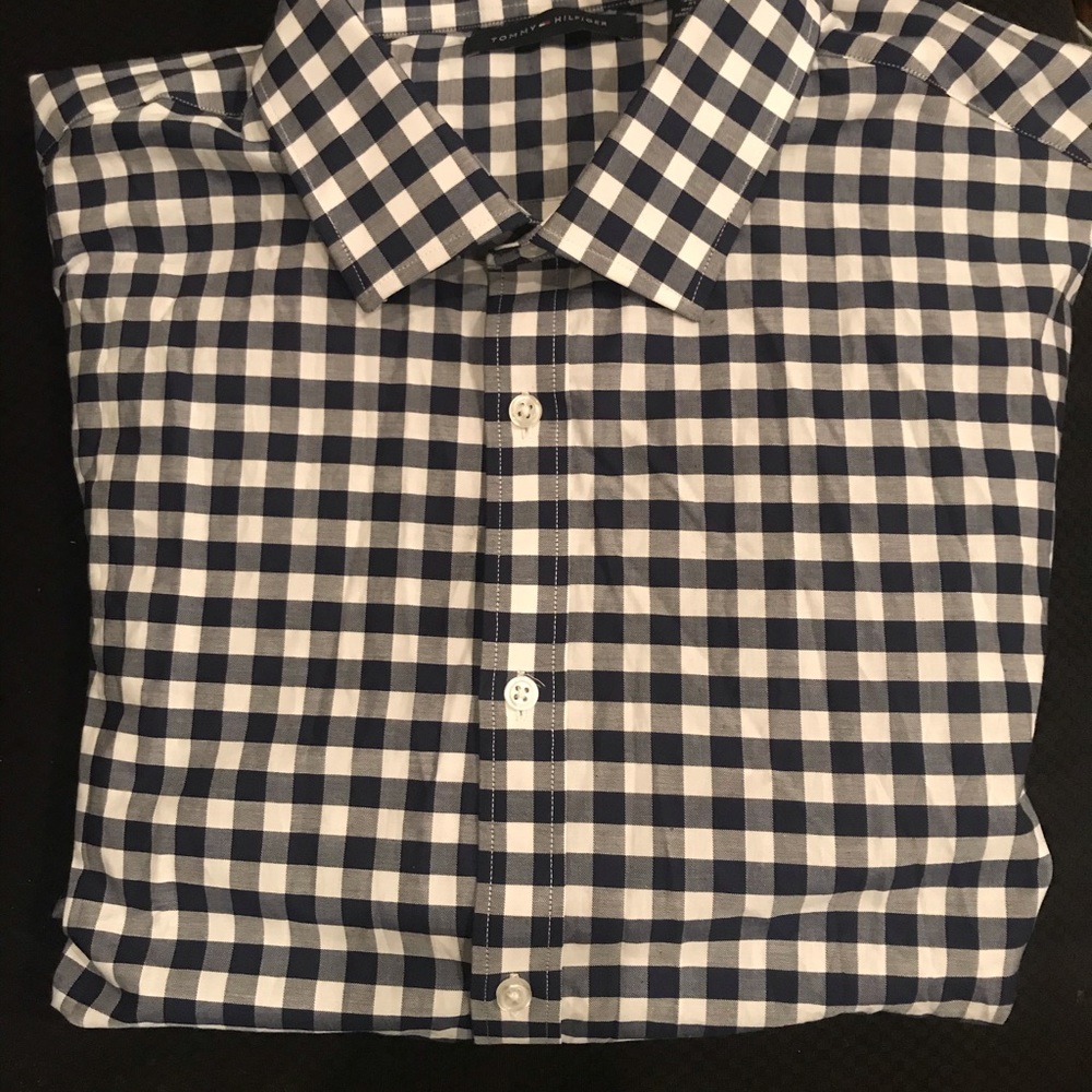 Tommy Hilfiger slim fit plaid long sleeve shirt